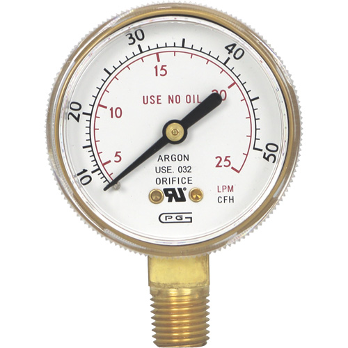 Pressure Gauges, 2" , 0-50 SCFH, Bottom Mount, Analogue FMT Sales Ltd