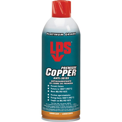 Copper Anti-Seize, 16 oz., Aerosol Can, 1800°F (982°C) Max Temp. FMT Sales Ltd