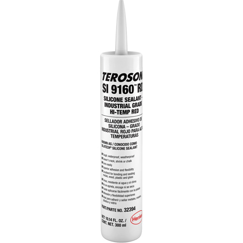 Teroson&reg; SI 9160 High Temperature Silicone Sealant, Cartridge, Red FMT Sales Ltd