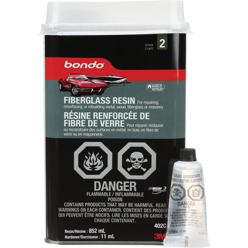 Bondo&reg; Fibreglass Resin, Two-Part, 852 ml, Bottle, Off-White FMT Sales Ltd