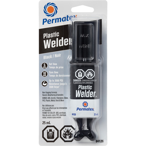 Plastic Welder Epoxy, 25 ml, Syringe, Two-Part, Black FMT Sales Ltd