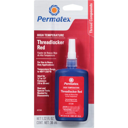 High Temperature Threadlocker, Red, High, 36 ml, Bottle FMT Sales Ltd