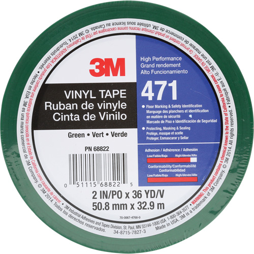 Ruban en vinyle 471, 50,8 mm (2") la x 32,9 m (108') lo, 5,2 mils, Vert FMT Sales Ltd