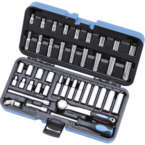 SW1442C-12 SAE/Metric 12-Point Socket Wrench Set, 42 Pcs, 1/4" Drive Size, Deep FMT Sales Ltd