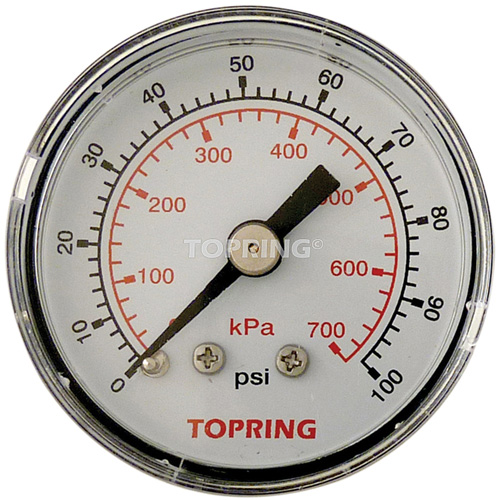 Pressure Gauge, 1-1/2" , 0 - 100 psi, Back Mount, Analogue FMT Sales Ltd