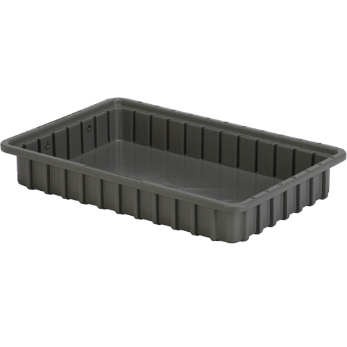 Divider Box&reg; Containers, Polyethylene, 16.5" W x 10.9" D x 2.5" H, Grey FMT Sales Ltd