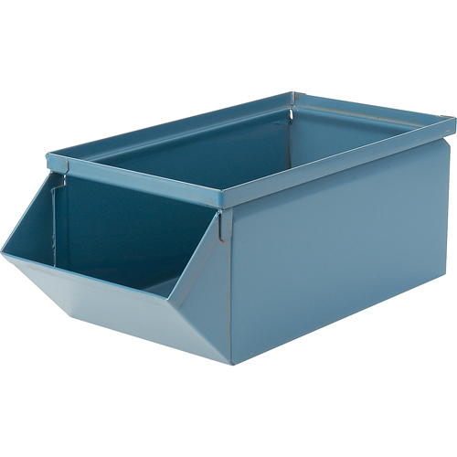 Bac en acier, Cap. 100 lb, 12" la x 20-1/2" p x 9-1/2" h, Bleu FMT Sales Ltd