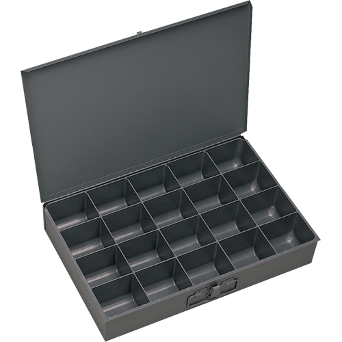 Compartment Scoop Boxes, Steel, 20 Slots, 18" W x 12" D x 3" H, Grey FMT Sales Ltd