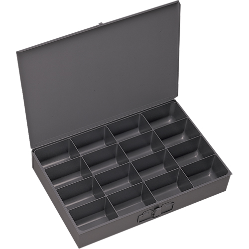 Compartment Scoop Boxes, Steel, 16 Slots, 13-3/8" W x 9-1/4" D x 2" H, Grey FMT Sales Ltd