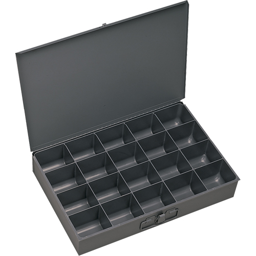 Compartment Scoop Boxes, Steel, 20 Slots, 13-3/8" W x 9-1/4" D x 2" H, Grey FMT Sales Ltd
