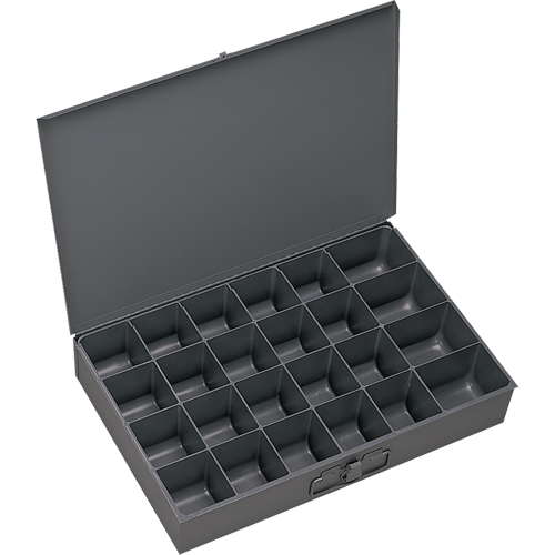 Boîtes &agrave; fond courb&eacute;, Acier, 24 compartiments, 13-3/8" la x 9-1/4" p, 2" h, Gris FMT Sales Ltd