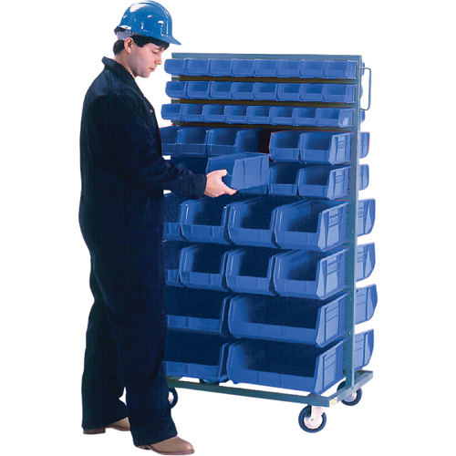 Support mobile deux c&ocirc;t&eacute;s pour bacs, &agrave; deux c&ocirc;t&eacute;s, 96 bacs, 36" la x 24" p x 63" h FMT Sales Ltd