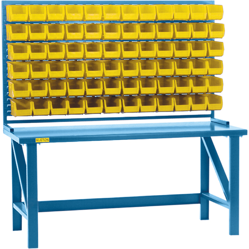 Louvered Rack with Bins, 72 Bins, 72" W x 15" D x 40" H FMT Sales Ltd