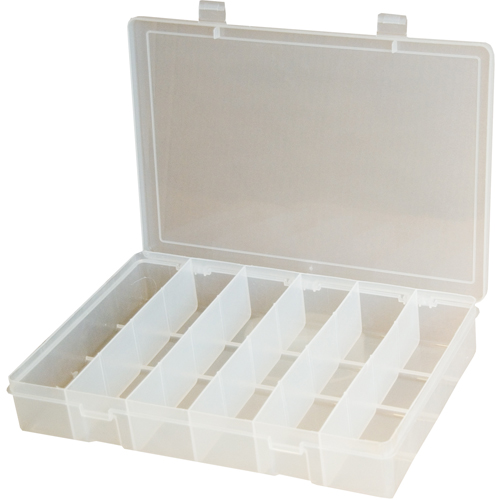 Compact Polypropylene Compartment Cases, 11" W x 6-3/4" D x 1-3/4" H, 6 Compartments FMT Sales Ltd