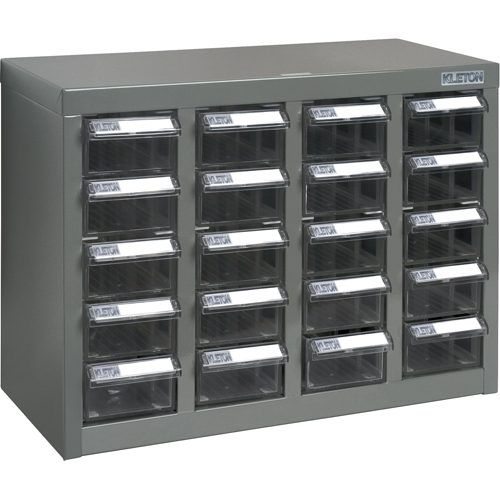 KPC-600 Parts Cabinet, Steel, 20 Drawers, 18-1/3" x 8-2/3" x 13-3/4", Grey FMT Sales Ltd