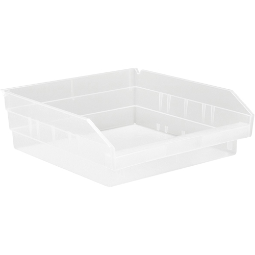 Bacs de rangement pour tablettes, 11-1/8" la x 4" H x 11-5/8" p, Transparent, Capacit&eacute; 30 lb FMT Sales Ltd