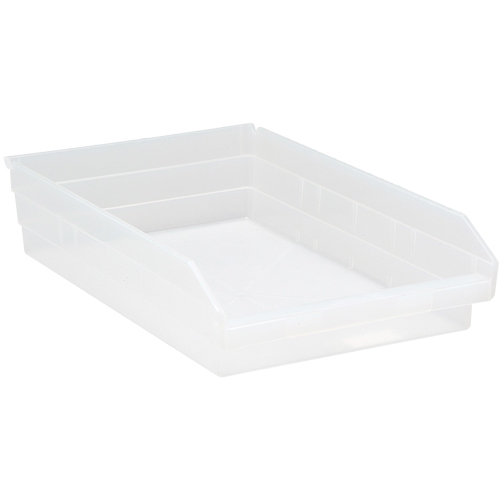 Bacs de rangement pour tablettes, 11-1/8" la x 4" H x 17-7/8" p, Transparent, Capacit&eacute; 40 lb FMT Sales Ltd