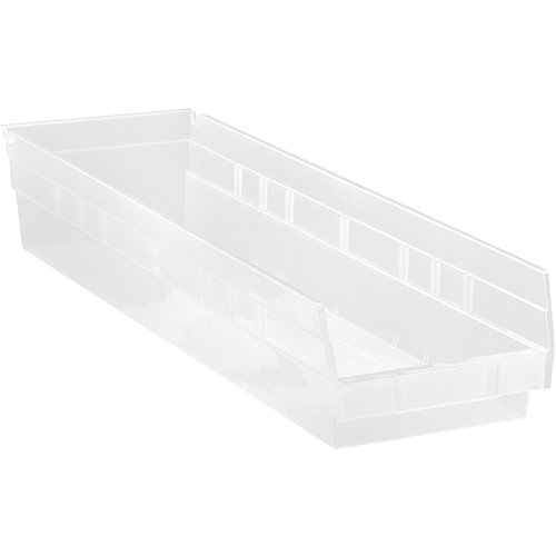 Bacs de rangement pour tablettes, 6-5/8" la x 4" H x 23-5/8" p, Transparent, Capacit&eacute; 50 lb FMT Sales Ltd