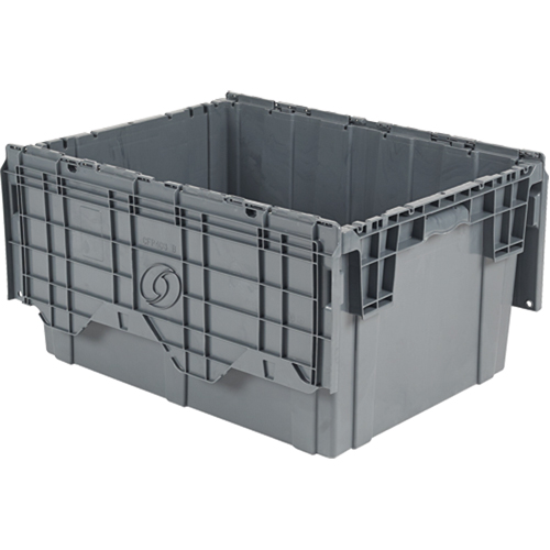 Flipak Polyethylene Plastic (PE) Distribution Containers, 27.9" x 20.9" x 15.2", Grey FMT Sales Ltd