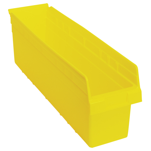 Store-Max Shelf Bins, 6-5/8" W x 8" H x 23-5/8" D, Yellow, 68 lbs. Capacity FMT Sales Ltd