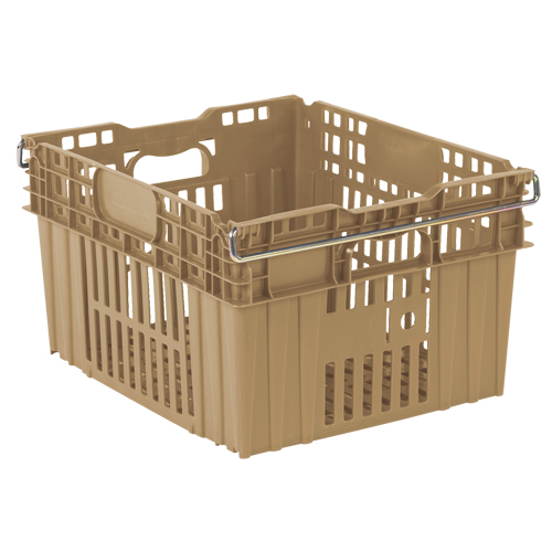Agricultural Plastic Stack-N-Nest Container, 20" x 24" x 13.4", Beige FMT Sales Ltd