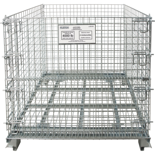 Collapsible Wire Container, 40" W x 48" D x 42" H, 4000 lbs. Capacity FMT Sales Ltd