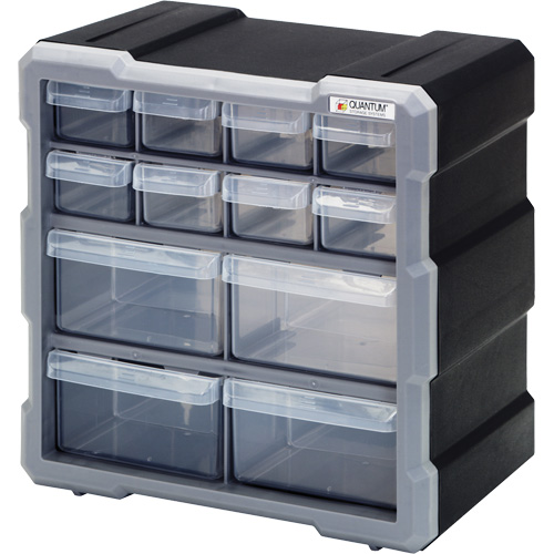 Armoire &agrave; tiroir, Plastique, 12 tiroirs, 10-1/2" x 6-1/4" x 10-1/4", Noir FMT Sales Ltd