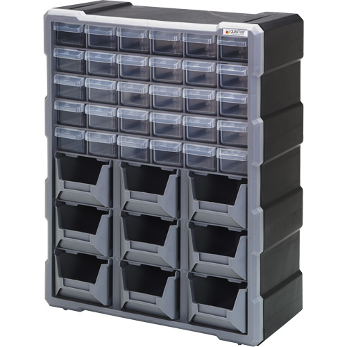 Armoire &agrave; tiroir, Plastique, 39 tiroirs, 15" x 6-1/4" x 18-3/4", Noir FMT Sales Ltd