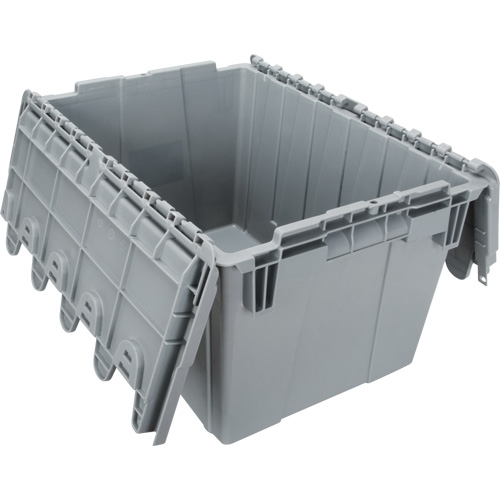 Flip Top Plastic Distribution Container, 21.65" x 15.5" x 12.5", Grey FMT Sales Ltd