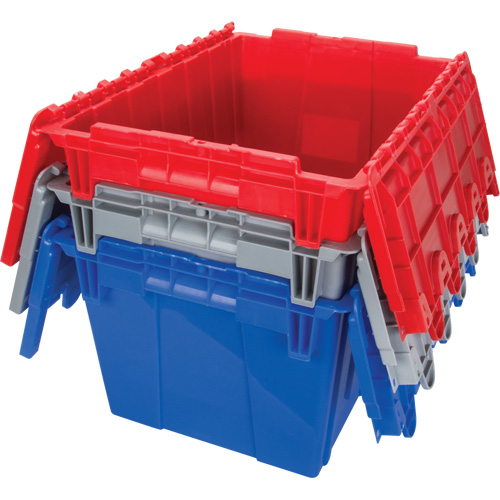 Flip Top Plastic Distribution Container, 21.65" x 15.5" x 12.5", Grey FMT Sales Ltd