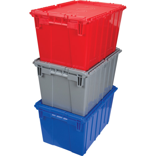 Flip Top Plastic Distribution Container, 21.65" x 15.5" x 12.5", Grey FMT Sales Ltd