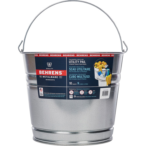 Seau, Acier galvanis&eacute;, 9 L FMT Sales Ltd