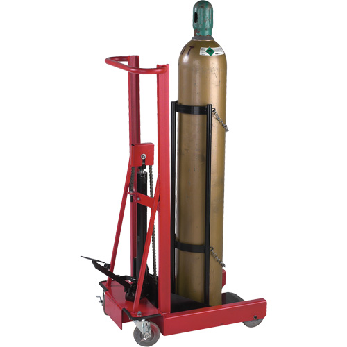 &eacute;l&eacute;vateur hydraulique pour cylindre, Roues Caoutchouc, Base de 12" la x 20" lo, 300 lb FMT Sales Ltd