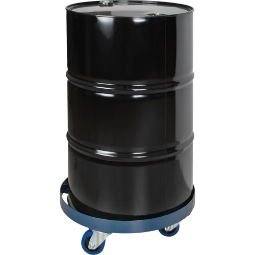 Drum Dolly, Steel, 1400 lbs. Capacity, 24" Diameter, Blue Elastic Casters FMT Sales Ltd