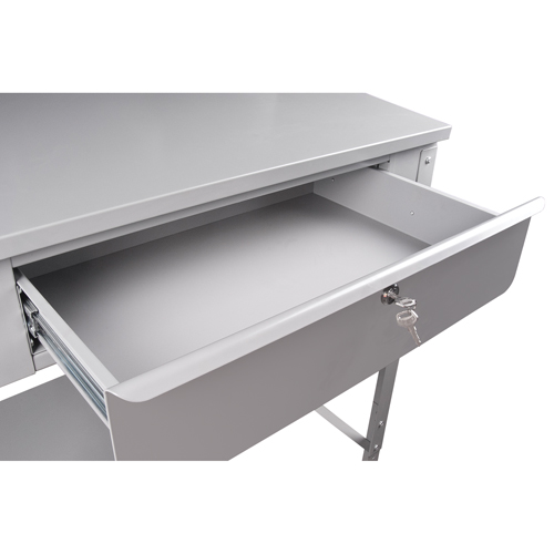 Open Floor Style Shop Desk, 34-1/2" W x 30" D x 53" H, Grey FMT Sales Ltd