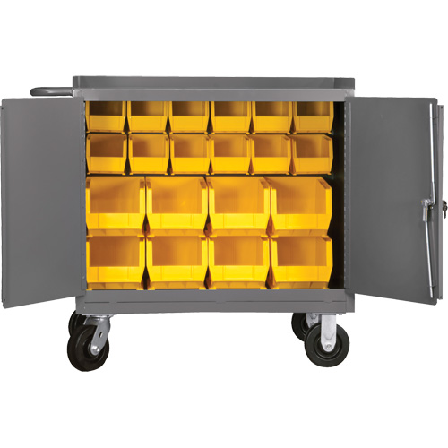 Armoire d'&eacute;tabli mobile avec bacs, Acier Surface FMT Sales Ltd