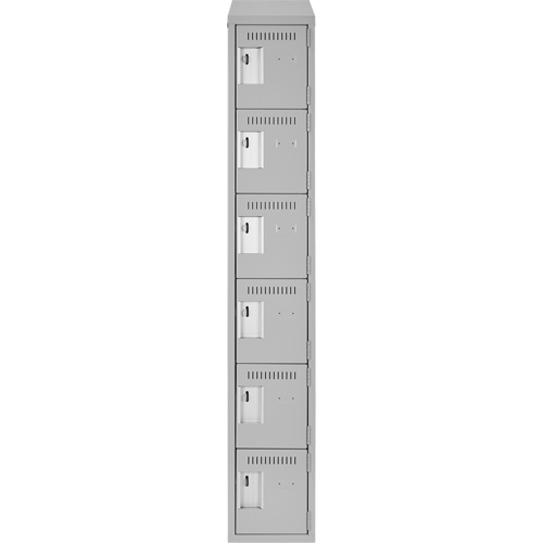 Clean Line Lockerette , 6 -tier, 12" x 18" x 78", Steel, Grey, Rivet (Assembled) FMT Sales Ltd