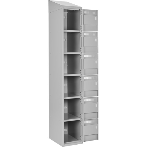 Clean Line Lockerette , 6 -tier, Bank of 4, 48" x 18" x 78", Steel, Grey, Rivet (Assembled) FMT Sales Ltd