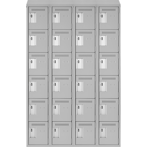 Clean Line Lockerette , 6 -tier, Bank of 4, 48" x 18" x 78", Steel, Grey, Rivet (Assembled) FMT Sales Ltd