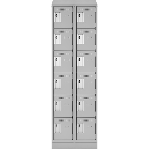 Clean Line Lockerette, 6 -tier, Bank of 2, 24" x 18" x 82", Steel, Grey, Rivet (Assembled) FMT Sales Ltd