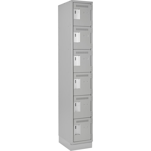 Clean Line Lockerette, 6 -tier, 12" x 18" x 76", Steel, Grey, Rivet (Assembled) FMT Sales Ltd