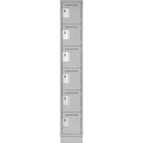 Clean Line Lockerette, 6 -tier, 12" x 18" x 76", Steel, Grey, Rivet (Assembled) FMT Sales Ltd