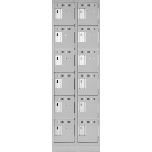 Clean Line Lockerette, 6 -tier, Bank of 2, 24" x 18" x 76", Steel, Grey, Rivet (Assembled) FMT Sales Ltd