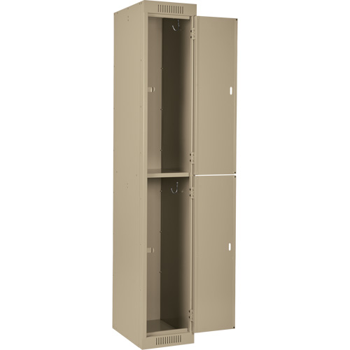 Clean Line Lockers, 2 -tier, Bank of 4, 48" x 18" x 72", Steel, Beige, Rivet (Assembled) FMT Sales Ltd