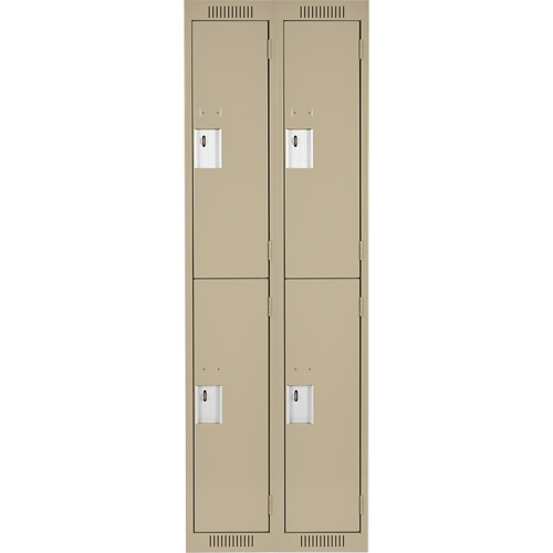 Casiers Clean Line, 2 niveaux, Bloc de 2, 24" x 18" x 72", Acier, Beige, Rivet (assembl&eacute;) FMT Sales Ltd
