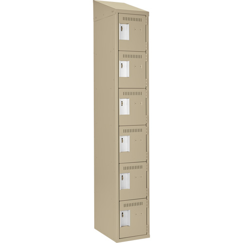 Clean Line Lockerette, 6 -tier, 12" x 18" x 78", Steel, Beige, Rivet (Assembled) FMT Sales Ltd