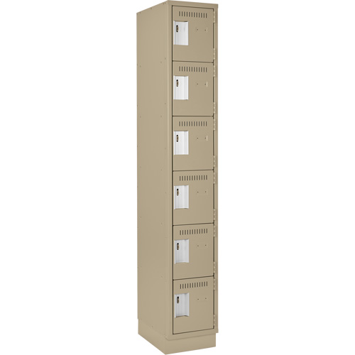 Petits casiers Clean Line, 6 niveaux, 12" x 18" x 76", Acier, Beige, Rivet (assembl&eacute;) FMT Sales Ltd