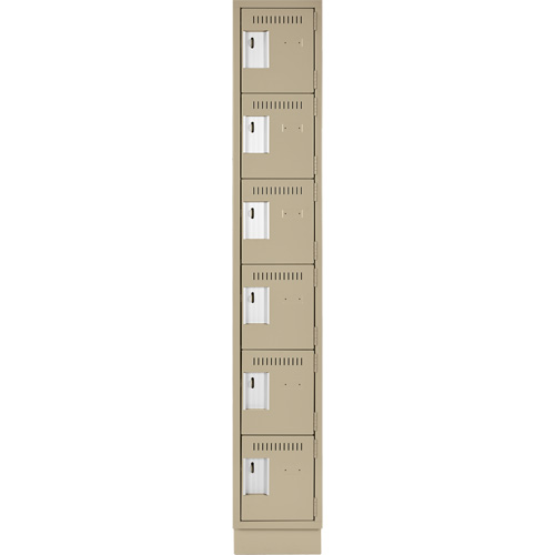 Petits casiers Clean Line, 6 niveaux, 12" x 18" x 76", Acier, Beige, Rivet (assembl&eacute;) FMT Sales Ltd