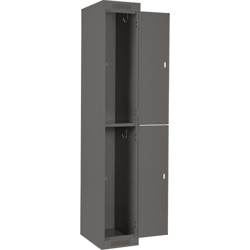 Clean Line Lockers, 2 -tier, Bank of 3, 36" x 18" x 72", Steel, Charcoal, Rivet (Assembled) FMT Sales Ltd