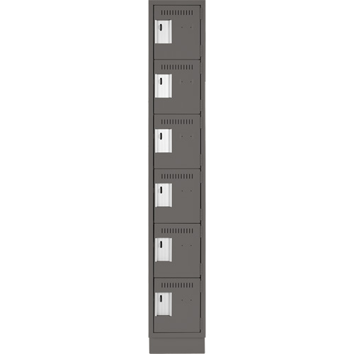 Clean Line Lockerette, 6 -tier, 12" x 18" x 76", Steel, Charcoal, Rivet (Assembled) FMT Sales Ltd
